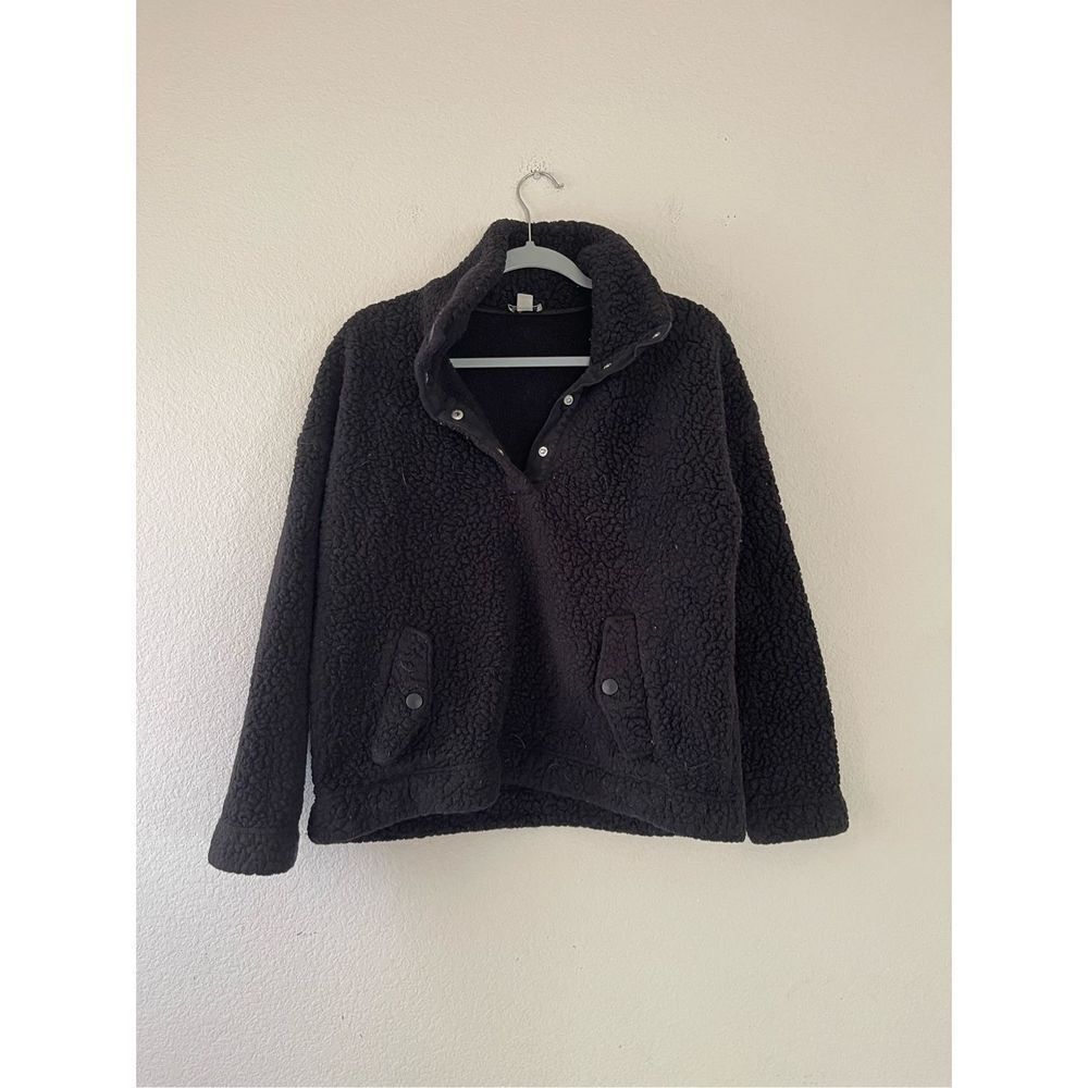 J crew Sherpa women’s snap pullover sweater size medium